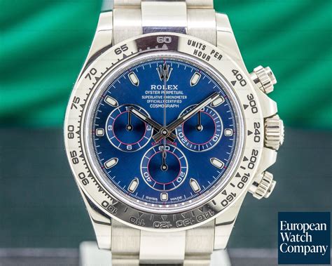 rolex daytona white gold blue dial retail price|white gold daytona blue face.